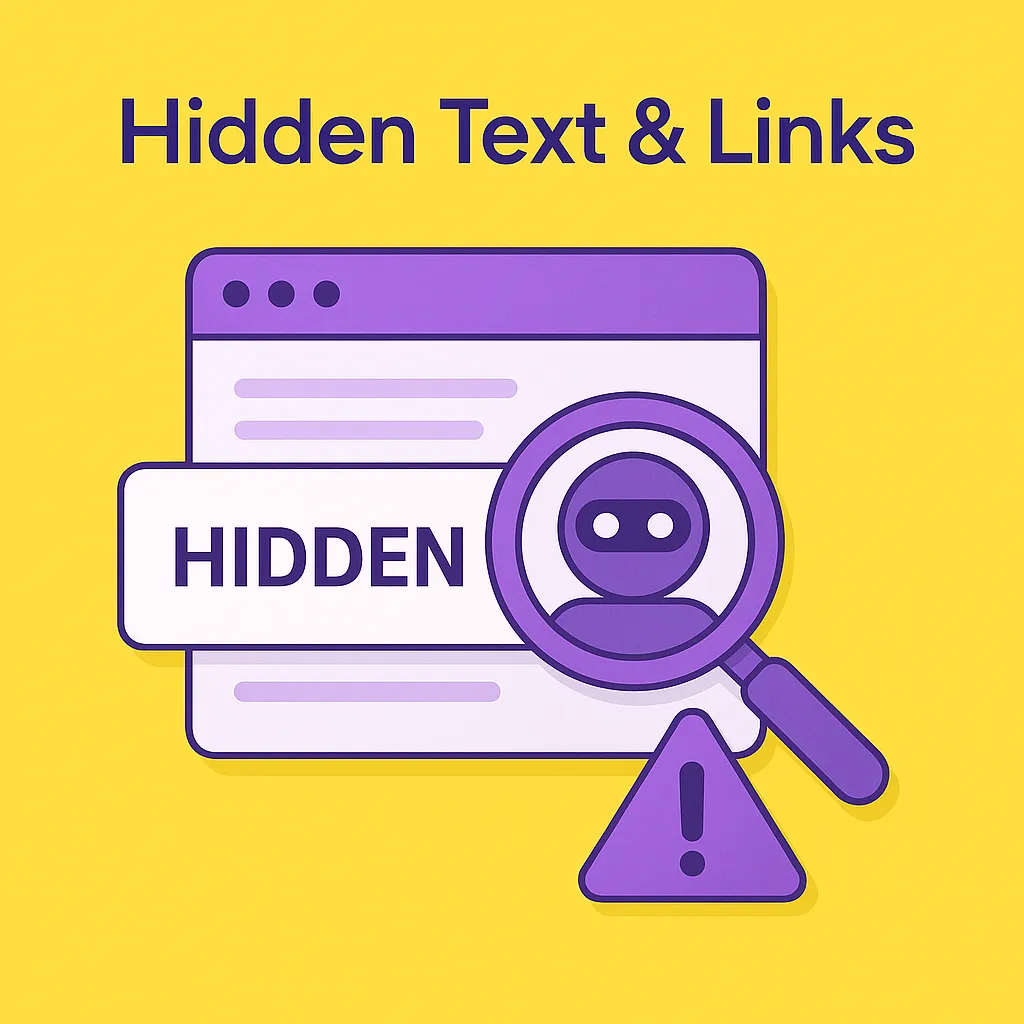 تکنیک سئو کلاه سیاه Hidden Text & Links