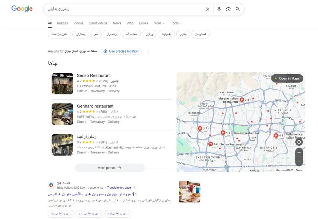 رستوران ایتالیایی الگوریتم کبوتر